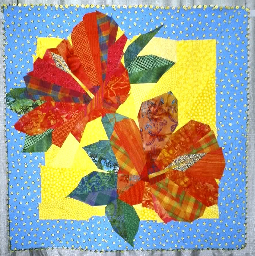 'The Hibiscus Quilt' by Laurie Evans