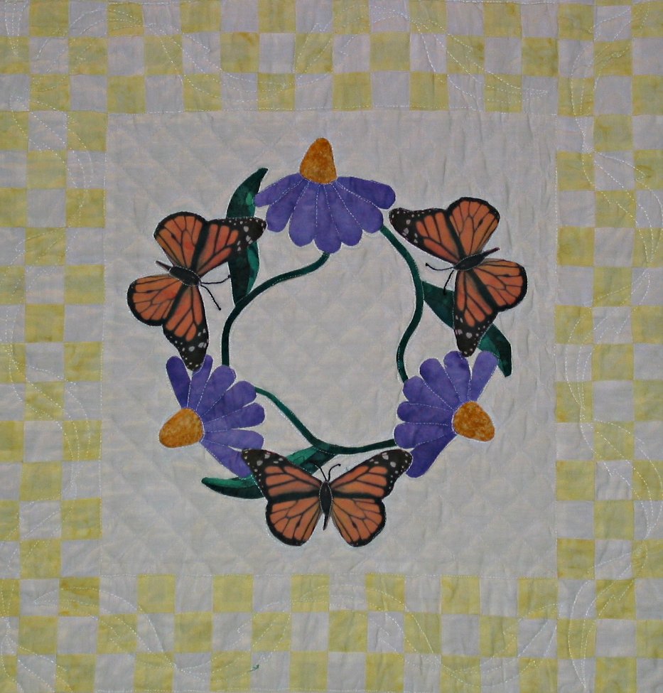 'Basket of Cone Flowers and Monarch Butterflies' by AAQG Members